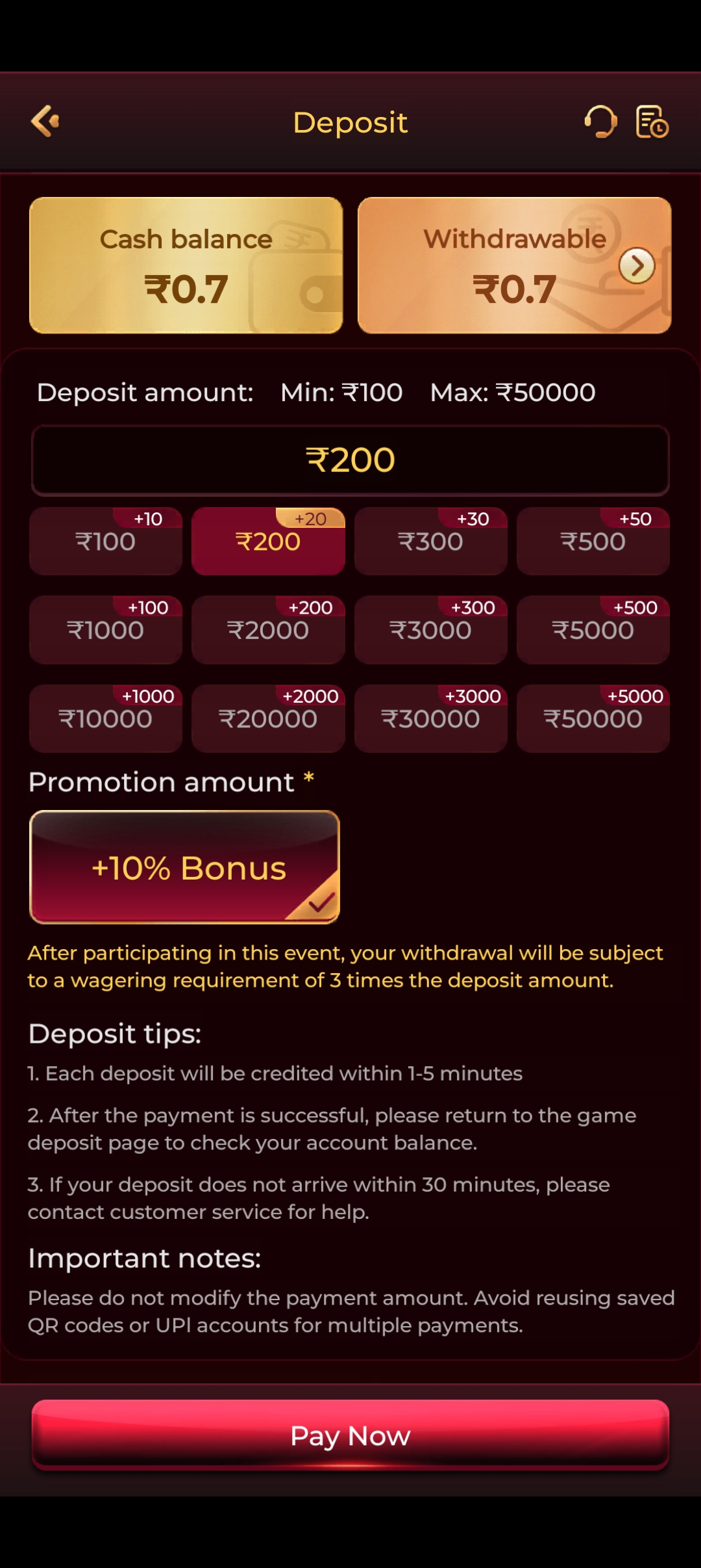 Rokda7 Deposit Screen — Quick Deposit with 10% Bonus